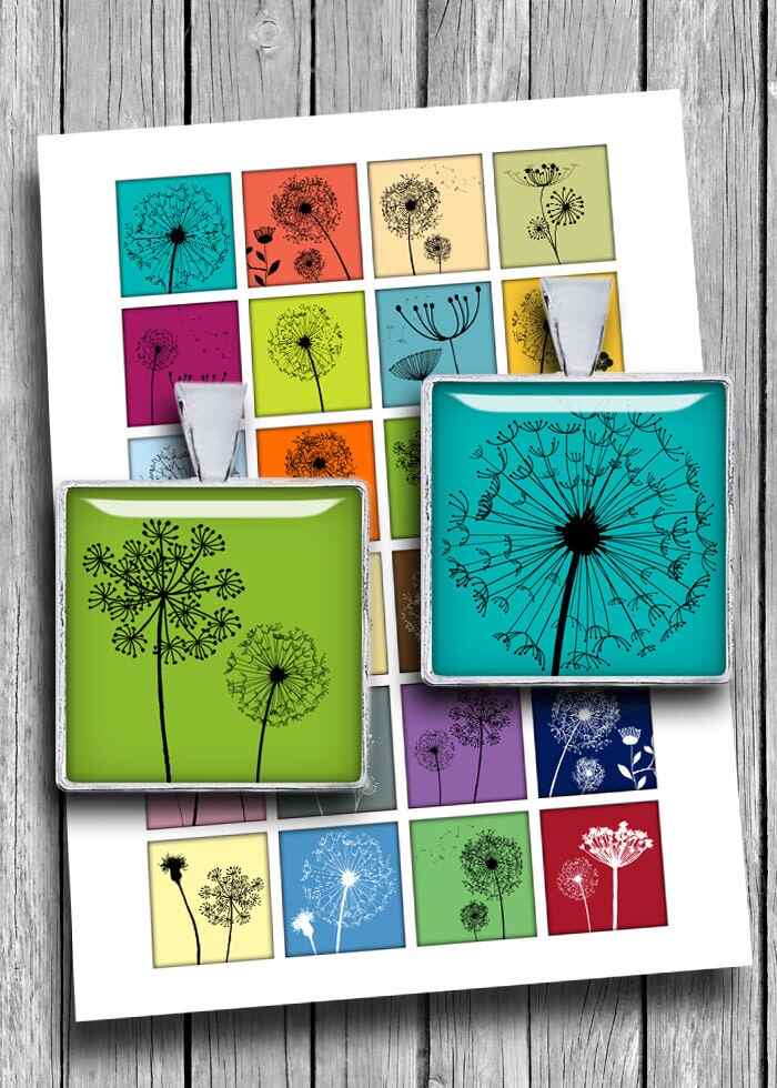 Printable Dandelion Silhouettes Square images