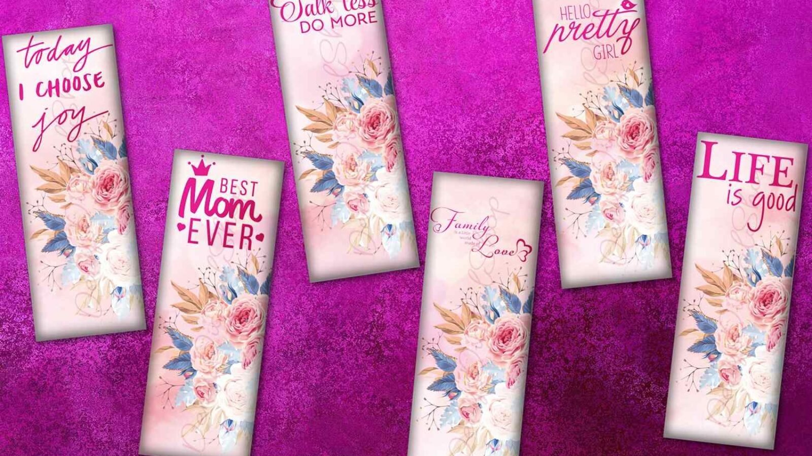 Printable Flower Digital Bookmarks for Bookmarks Lovers