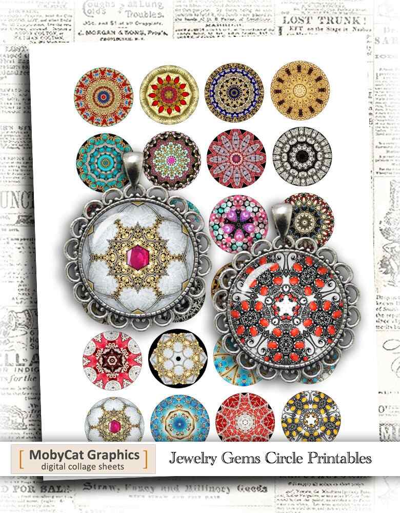 Jewelry Gems Printable Images Collage Sheet