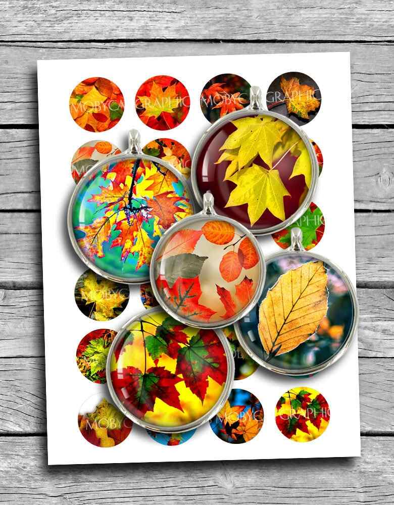 Printable collage sheet Autumn Leaves