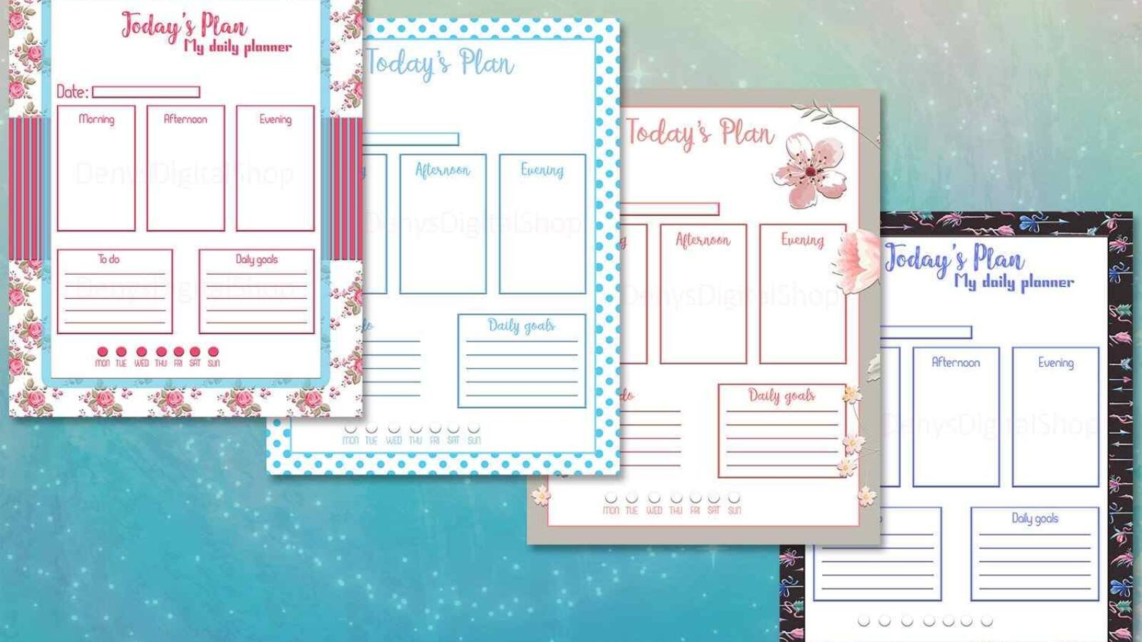 Productivity Planner Prints Student Planner Daily Agenda