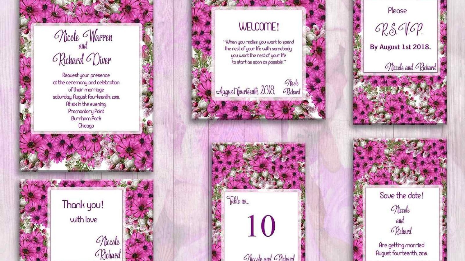 Purple Floral Wedding Cards Invitation CardsWedding