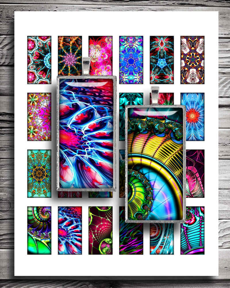 Rainbow Fractals Domino Printable Images