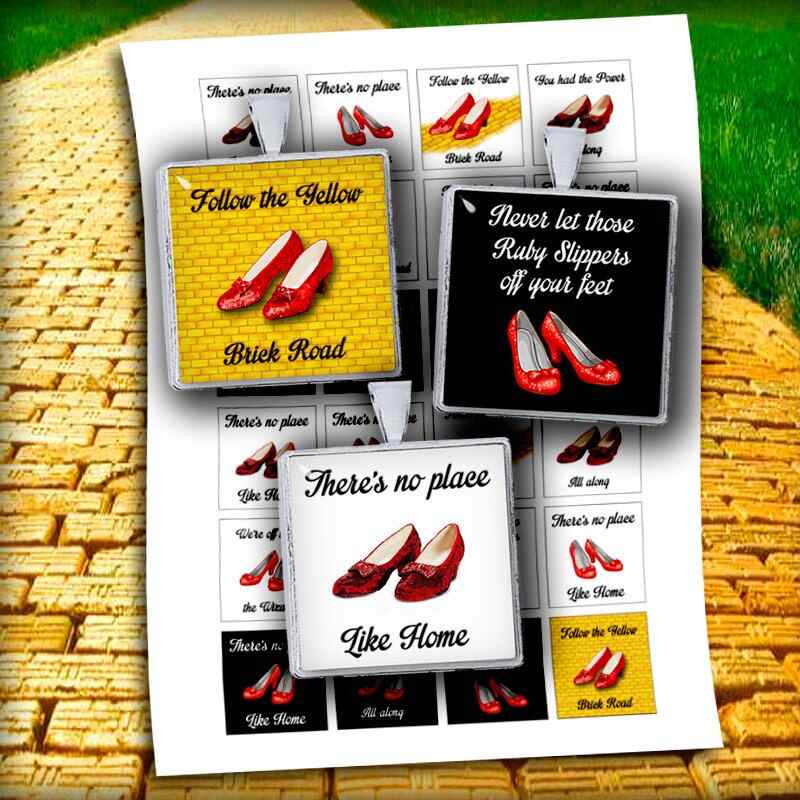 Ruby Slippers Squares Printable Digital Collage Sheet