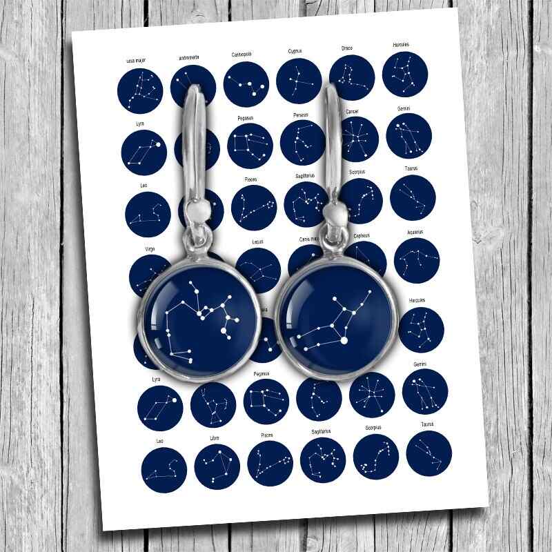 Star Constellations Printable Circles Blue