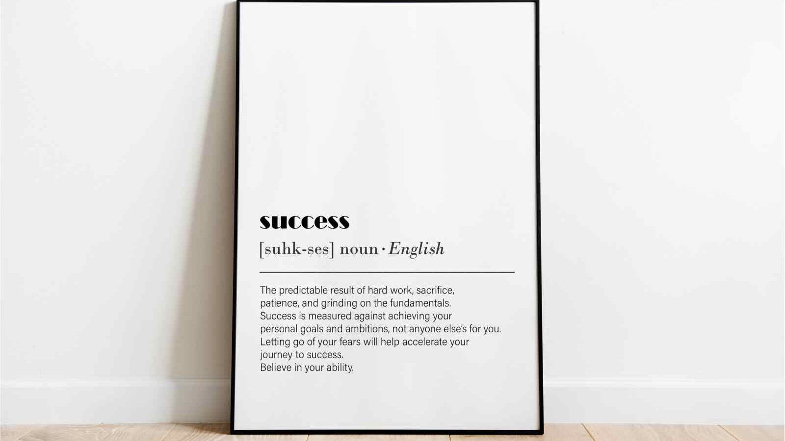 Success Definition Print Office Wall Art Success Poster