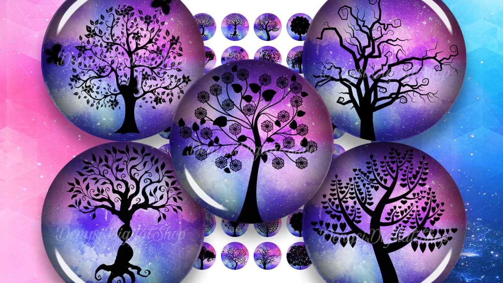Tree Silhouettes Tree of Life Printable Circles Tree Circles