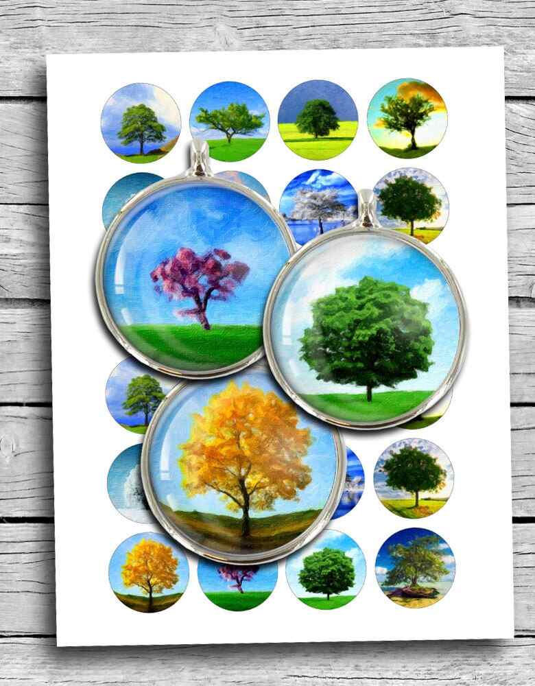 Tree of Life Paintings Digital Collage Sheet