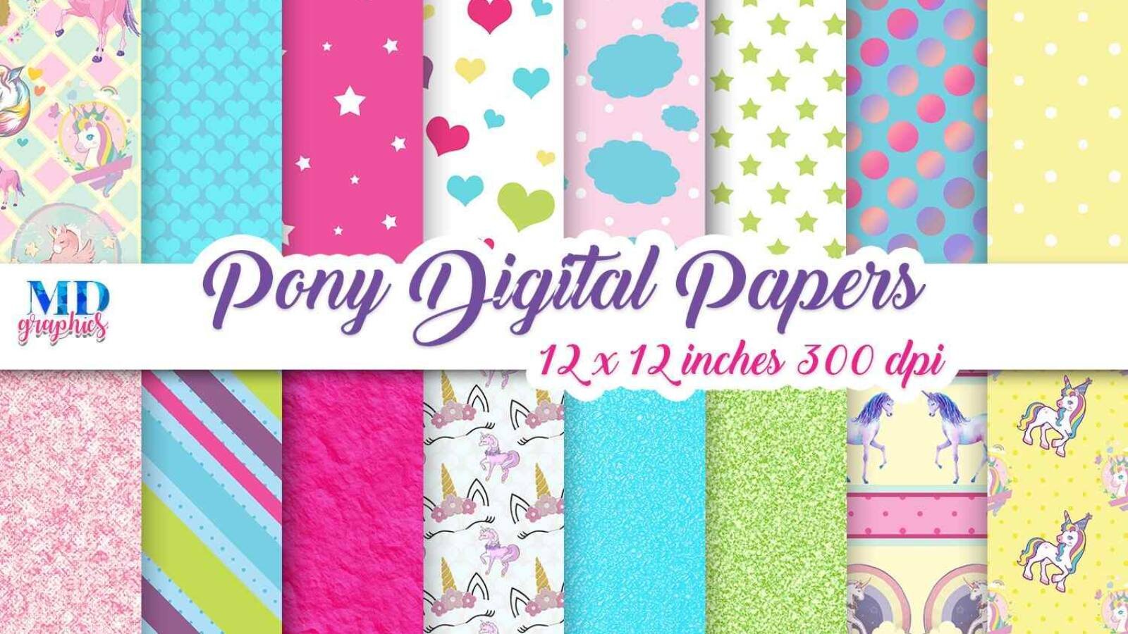 Unicorn Scrapbook Paper and Wallpapers Images