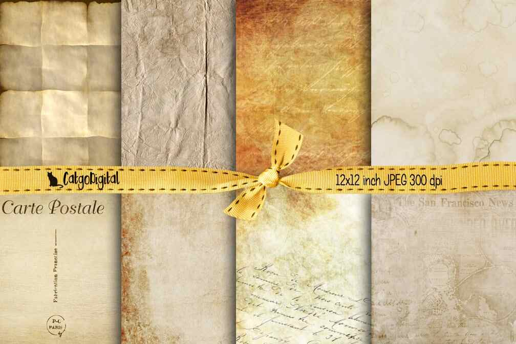 Vintage Old Papers Digital Papers Background Papers