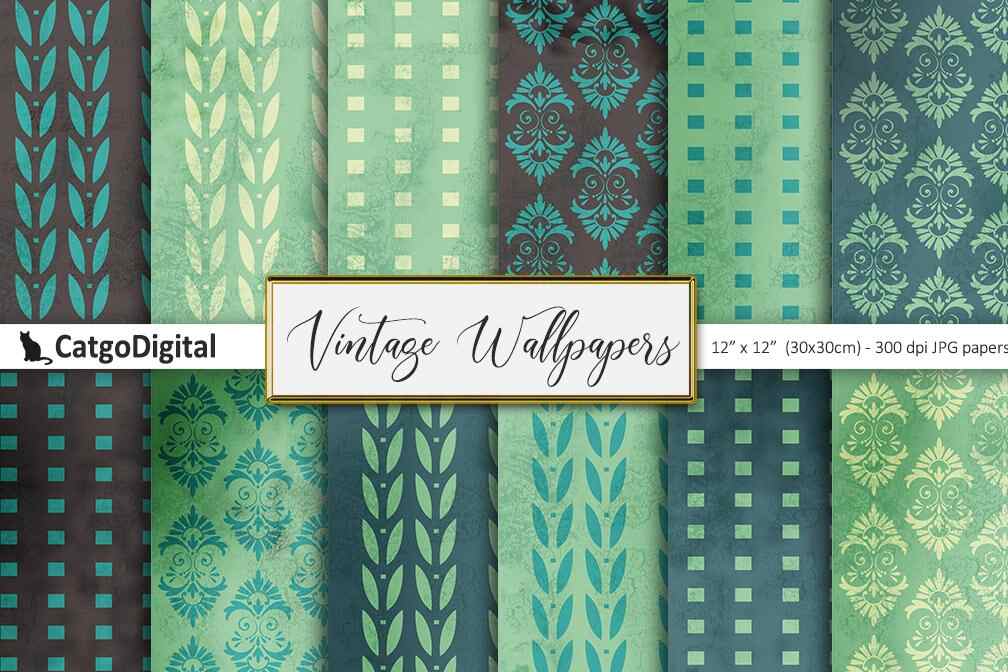 Vintage Wallpapers Scrapbooking Digital Papers