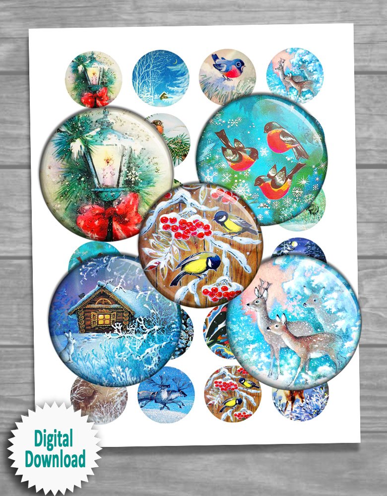Magic Winter Printable Christmas Digital Collage Sheet 3 Magic Winter Printable Christmas Digital Collage Sheet - Image 3