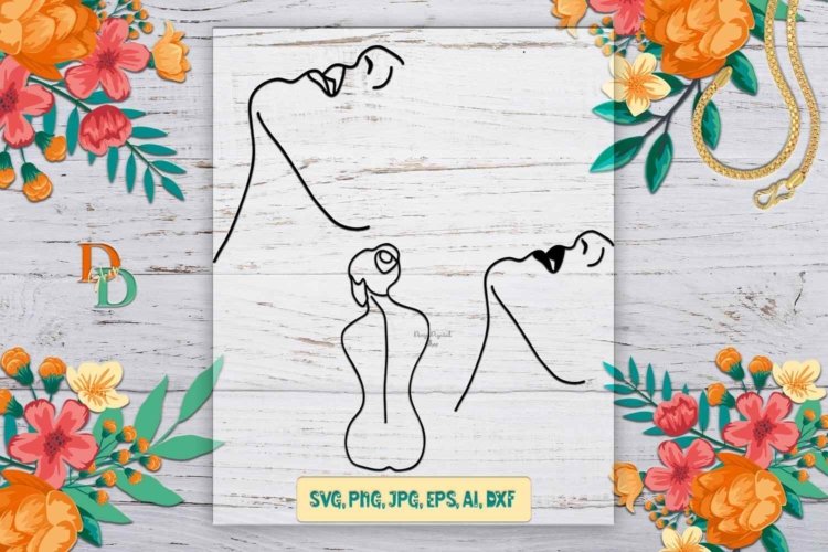 Line Art SVG Female Line Art One Line Art Prints Silhouette