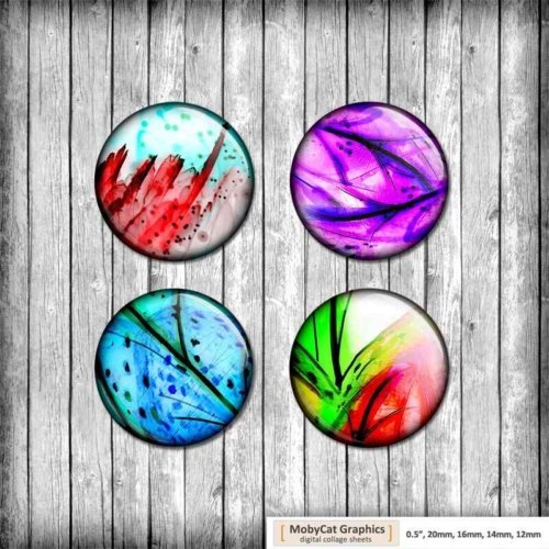 Abstract Designs Digital Collage Sheet Printable Circles