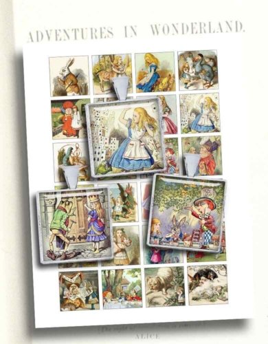 Alice in Wonderland Collage Sheet Square Printable
