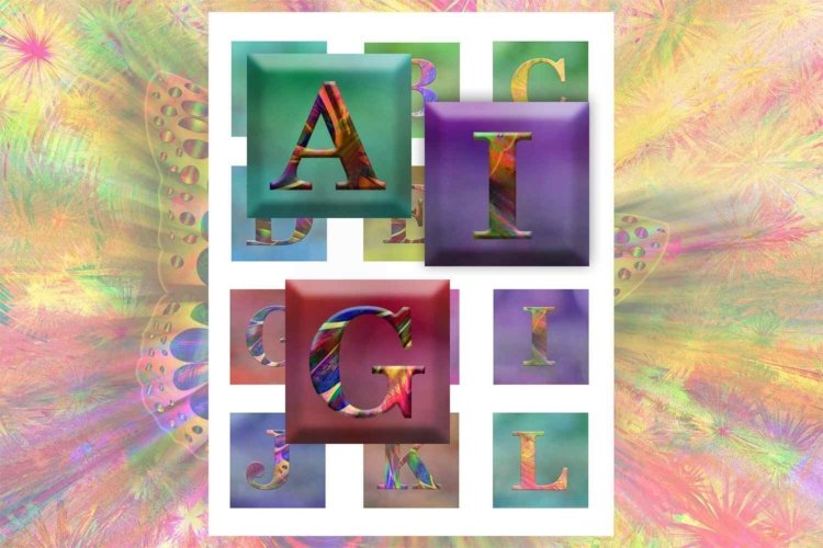Alphabet Printable Letters Signs Urban Collage Sheet Squares