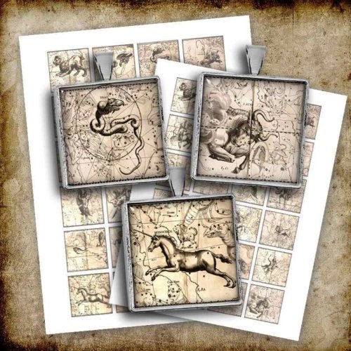 Ancient Celestial Maps Squares