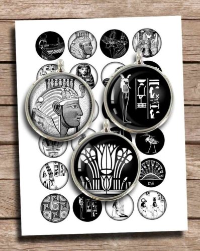 Ancient Egypt Circles Printable Digital Collage Sheet