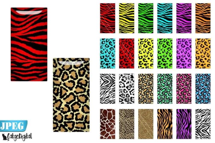 Animal Print Rectangle Domino digital images