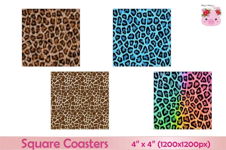Animal Print Square Coasters