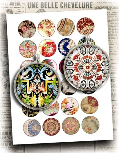 Antique French Designs Rounds Digital Collage Sheet