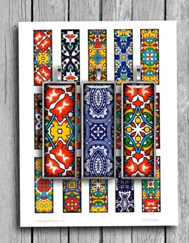 Antique Tiles Printable Collage Sheet