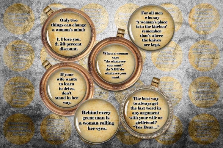 Aphorisms Digital Collage Sheet Woman Funny Quotes Prints