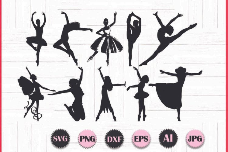 Ballerina Silhouettes Bundle SVG Printable Images