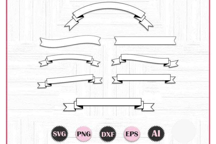 Banner SVG Bundle Ribbon Images for Print