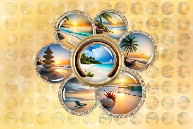 Beach Digital Collage Sheet Tropical Holiday Printables