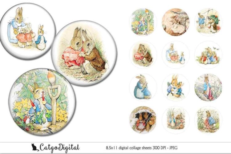 Beatrix Potter Peter Rabbit printable circle