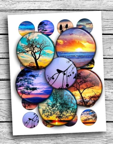 Beautiful Sunset Digital Collage Sheet