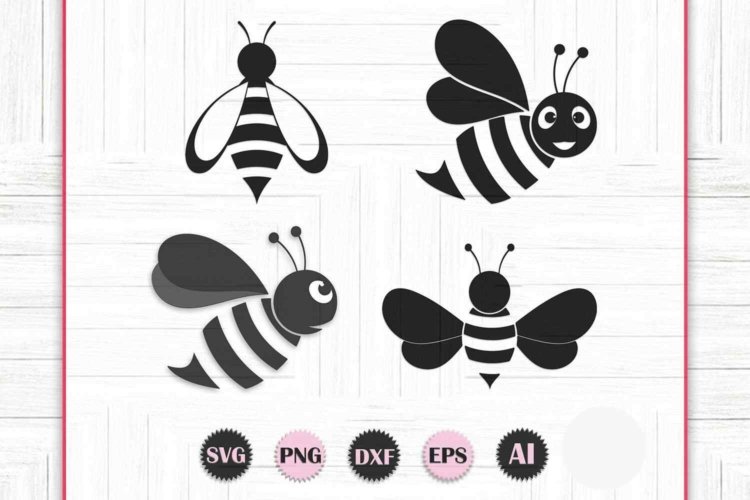 Bee Silhouette SVG Vectors Images for Print