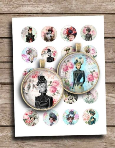 Belle Epoque Fashion Ladies Printable Collage