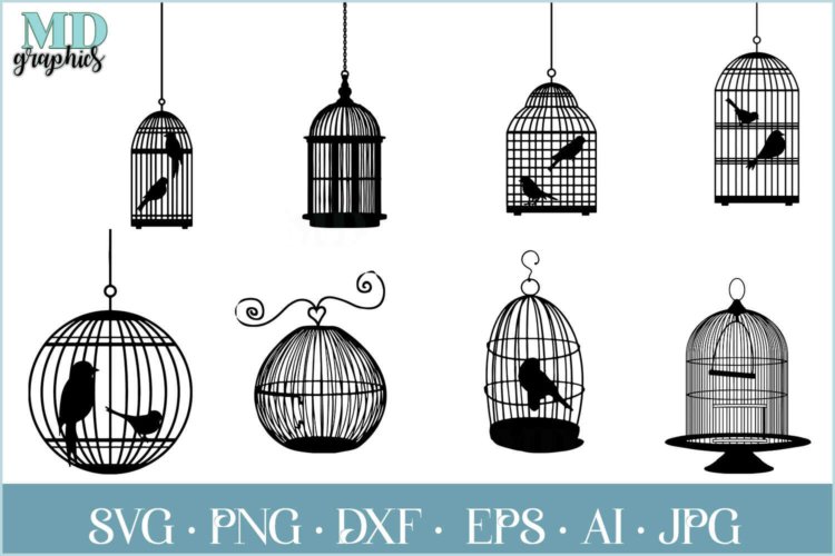 Birds Cage SVG Bundle Images for Crafting Ideas