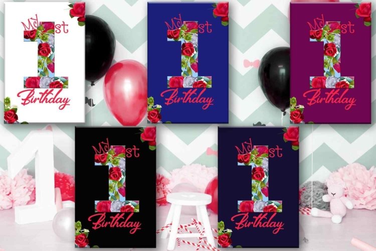 Birthday Card Happy First Birthday Cute 1st Birthday