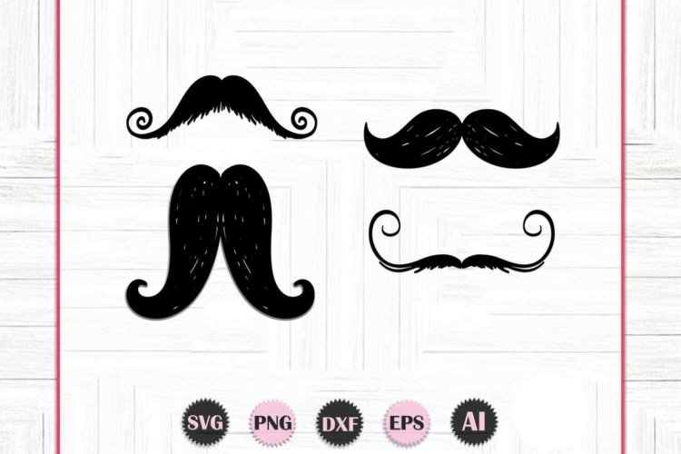 Black Mustache SVG Vector Bundle Silhouettes