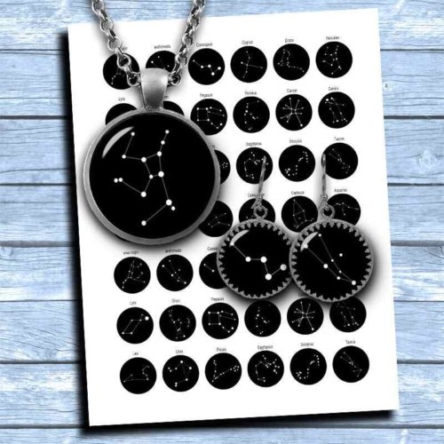 Black Star Constellations Printable Circles