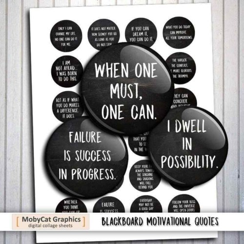 Blackboard Motivational Quotes Printable Collage Sheet