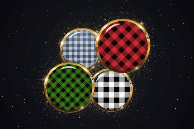 Buffalo Plaid Digital Collage Sheet Buffalo Circle Images