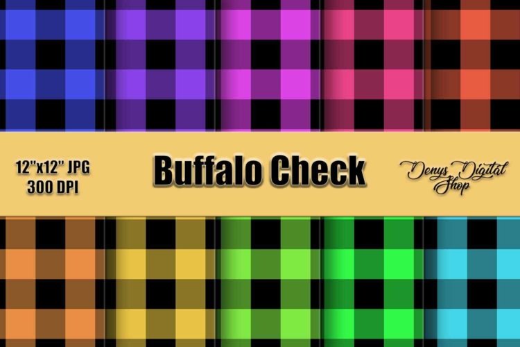 Buffalo Plaid Digital Paper Backgrounds Rustic Buffalo Check
