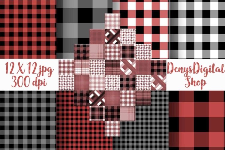 Buffalo Plaid Digital Scrapbooking Papers Buffalo Plaid Set