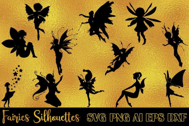 Bundle Fairies Silhouettes SVG Files For Print