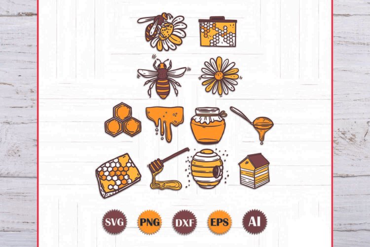 Bundles Bee SVG Vector File and Clipart Prints