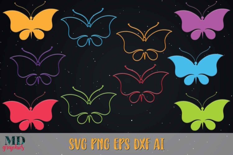 Butterflies Colorful Digital SVG Images for Crafts