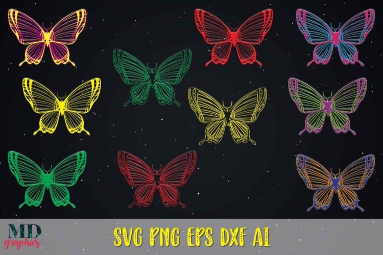 Butterfly Colorful Vector File Silhouette Images