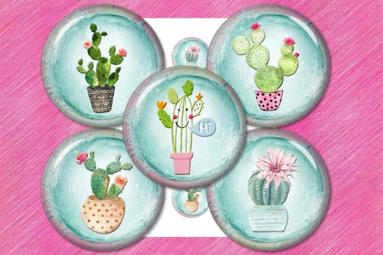 Cactus Succulent Pastel Watercolor Gardening printables