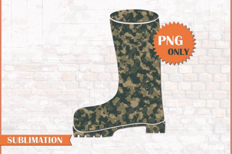 Camouflage Boot Sublimation Army PNG File