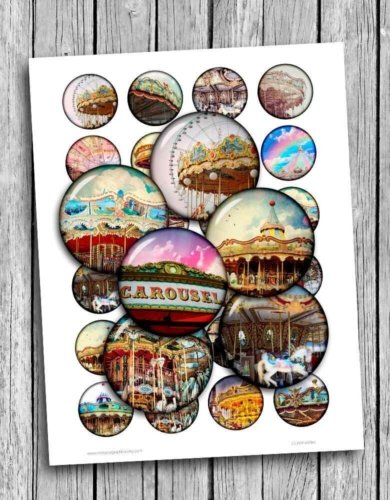 Carnival Carousel Printable Round images