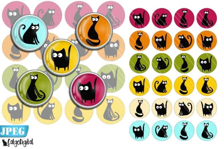 Cat Silhouettes Printable Digital Images